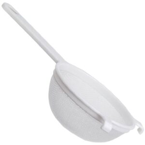 hic kitchen double-ear fine mesh strainer, fda approved, bpa free, 4-inch,white