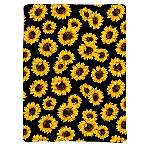 JASMODER Throw Blanket Sunflower Soft Microfiber Lightweight Cozy Warm Blankets for Couch Bedroom Living Room