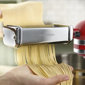 Pasta Maker Attachment for KitchenAid Mixer 3 Set Include Pasta Sheet Roller, Spaghetti, Fettuccine Cutters Pasta attachment Stainless Steel Accessories for KitchenAid by InnoMoon