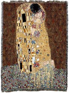 pure country weavers the kiss blanket xl by gustav klimt - fine art gift tapestry throw woven from cotton - made in the usa (82x62)