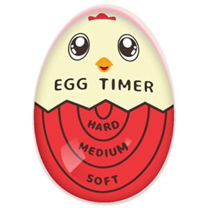 lasubst egg timer for boiling eggs soft hard boiled egg timer that changes color when done,red