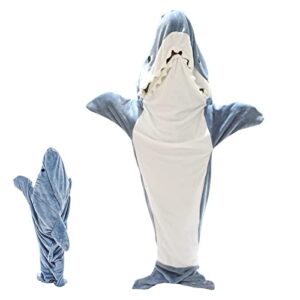 xyiafc shark blanket,shark blanket pajamas,shark blanket hoodie, shark onsie,shark wearable blanket adult boy girl (66.5"x 27"(m) for adults or women with height 145-165cm)