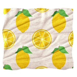 fleece throw blanket for couch sofa or bed cozy soft blankets yellow fresh lemons summer