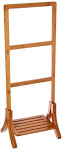 organize it all freestanding bamboo towel rack | 3 tier bars | bathroom organization | storage shelf