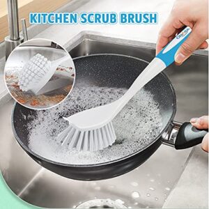 6 Pack Household Deep Cleaning Brush Set-Kitchen Cleaning Brushes, Includes Scrub Brush/Dish Brush/Bottle Brush/Grout Corner Brushes/Crevice Brush/Shoe Brush/ for Bathroom, Floor, Tub, Shower, Tile