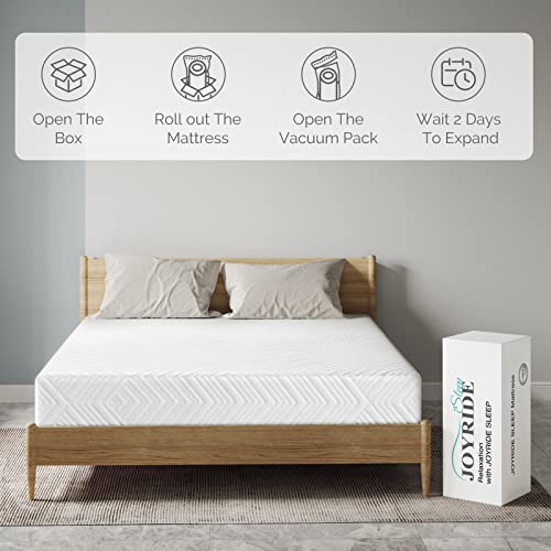 JOYRIDE SLEEP Memory Foam Mattress,12 Inch,Infused Bamboo Charcoal,Cooling Gel Infused, Medium Firm,Pressure Relief,Bed in a Box (Twin Size)