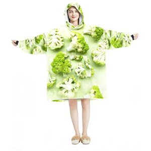 vegetable plant broccoli wearable blanket hoodie,oversized hooded blanket sweatshirt
