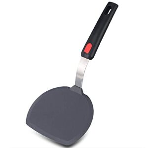 tenta tenta kitchen silicone turner wide pancake spatula pizza peel kitchen utensil nonstick cookware safe kitchen flipper for griddle cooking and baking- 600°f heat-resistant rubber egg spatulas.