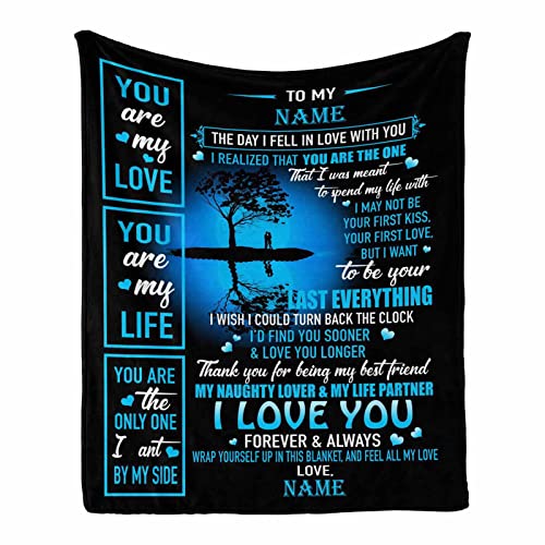 Custom Love Blanket to My Gorgeous Wife or Husband, Thank You for Being My Best Friend My Naughty Lover & My Life Partner Gift Blanket 50 x 60 Inches