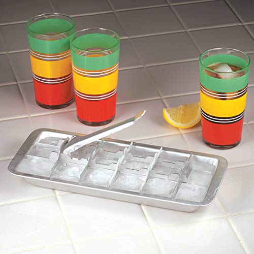 Fox Valley Traders Vintage Kitchen Aluminum Metal Ice Cube Trays, Set of 2