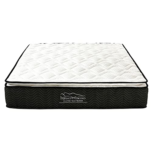 Swiss Ortho Sleep 12 inch Plush Pillow Top & Individually Wrapped Pocket Coils Innerspring - Green Foam Certified, Full, White