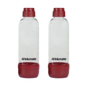 drinkmate carbonation bottles (twin-pack) (1l, red)