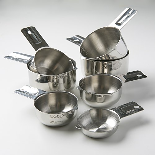 KitchenMade Measuring Cups 7 Piece Set of Quality Professional Grade 18:8 Stainless Steel-Perfect for Dry and Liquid Ingredients, small