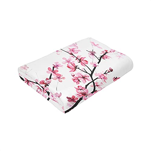 Pink Floral Ultra-Soft Micro Fleece Blanket Durable Keeps Warm The Office Blanket for All Seasons and Scene 60x50 Inch