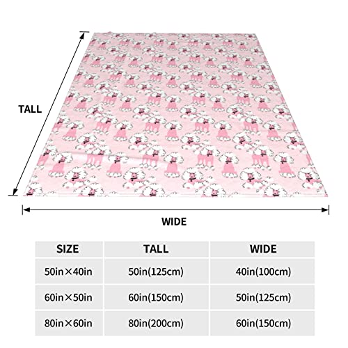 Pink Poodle Dog Cute Art Full Fleece Throw Cloak Wearable Blanket Flannel Fluffy Comforter Quilt Nursery Bedroom Bedding King Size Plush Soft Cozy Air Conditioner Blanket