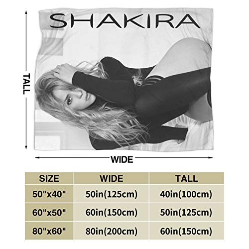 Shakira Ultra-Soft and Washable Fleece Blanket Flannel Throw Blanket Micro Fleece Blanket Air Conditioning Blanket Universal Travel Blanket Sofa Blanket Four Seasons Blanket 50"x40"