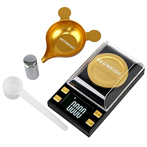 Milligram Scale, mg Scale 50g x 0.001g, Non-Stick Powder Pan, 0.02 Grains x 771gn, Powder Scale for Reloading Medicine Supplement Capsule, Milligramos Scale with 50g Calibration Weight, Powder Scoop