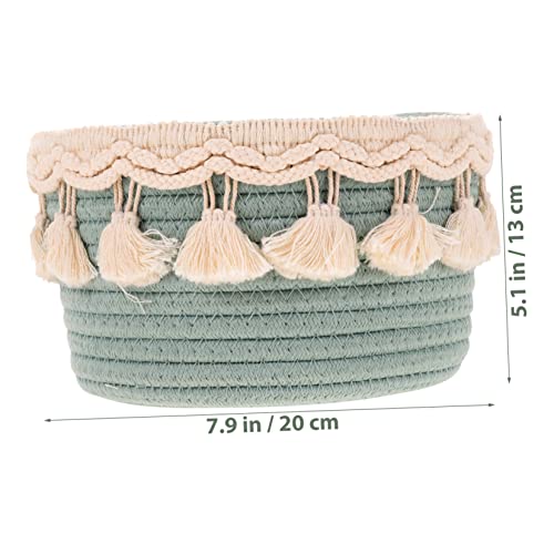 Cabilock with for Bin Multipurpose Pastoral Rope Cotton Nursery Blankets Holder Paper Organizer Toy Bedroom Decorative Toiletries Ball Organizing Small Hamper Toilet Woven Style Desktop