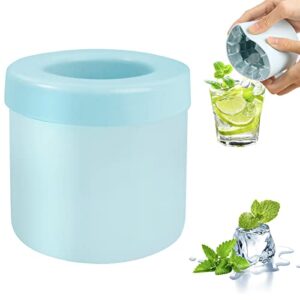 cylinder silicone ice cube mold, new 3d ice cubes maker, decompress ice lattice, press-type easy-release ice cup (blue-green)
