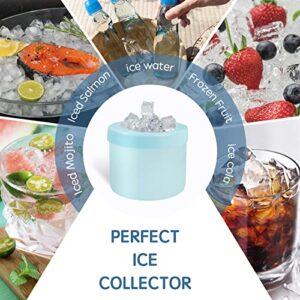 Cylinder Silicone Ice Cube Mold, New 3D Ice Cubes Maker, Decompress Ice Lattice, Press-Type Easy-Release Ice Cup (Blue-Green)