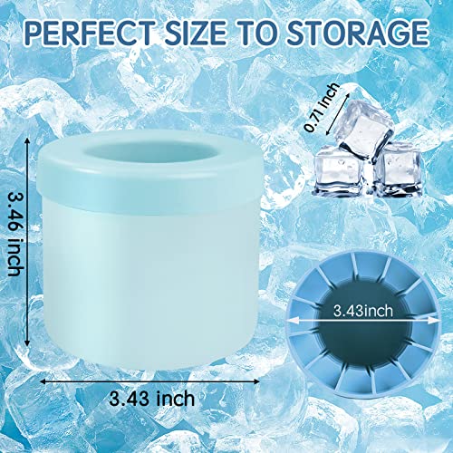 Cylinder Silicone Ice Cube Mold, New 3D Ice Cubes Maker, Decompress Ice Lattice, Press-Type Easy-Release Ice Cup (Blue-Green)