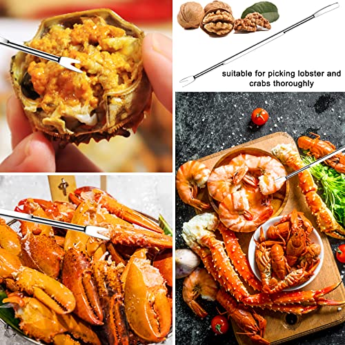 Seafood Cracker Tools, 21 Pcs Crab Leg Crackers and Tools, 6 Crab Crackers, 6 Crab Leg Forks/Picks, 6 Lobster Shellers, 2 Seafood Scissors & 1 Storage Bag, mobzio Portable Seafood Boil Party Supplies