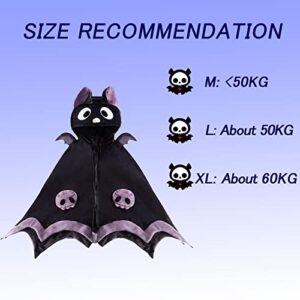 Cute Halloween Wearable Blanket Hoodie for Adults Devil Bat Hooded Blanket Oversized Soft Sherpa Hoodie Women Throw Cloak Wrap with Demon Wings for Women Men Child Student,XL