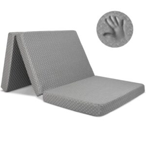 milliard premium folding mattress, memory foam tri fold with waterproof washable cover, twin size (75"x38"x4)