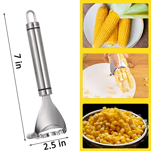 Corn Peeler, Magic Corn stripper for corn on the cob remover tool,Stainless steel multifunctional Kitchen Grips Corn planer Cob Cutter kernels, with Hand Protect