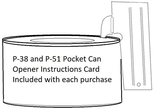 Set of P-38 and P-51 Military Style Can Openers, Made in USA. (Bundle) and Instruction Card