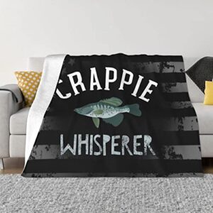 crappie whisperer fishing  throw blanket ultra-soft micro fleece blanket cozy warm suitable for living rooms sofa 40"x30"