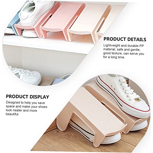 LIFKOME Double Layer Shoe Tray Sneaker Rack Clear Shoe Rack Shoes Slots Rack Closet Shoes Organizer Sneakers Holder Shoes Shelf Shoes Holder Shoes Stand Household Products Blue Pp 4pcs