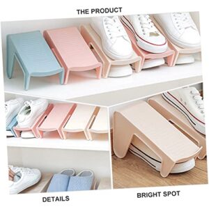 LIFKOME Double Layer Shoe Tray Sneaker Rack Clear Shoe Rack Shoes Slots Rack Closet Shoes Organizer Sneakers Holder Shoes Shelf Shoes Holder Shoes Stand Household Products Blue Pp 4pcs