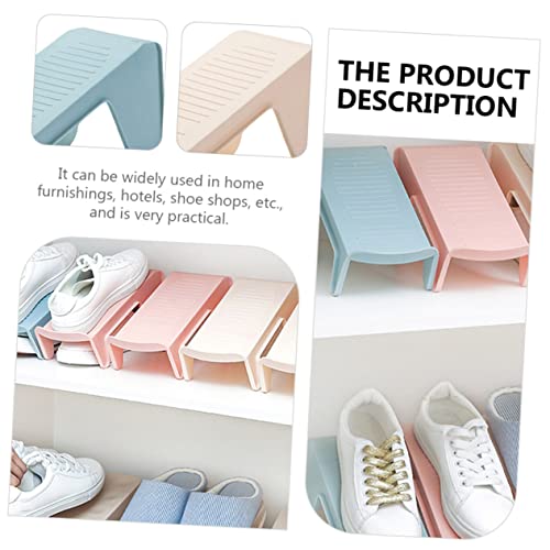 LIFKOME Double Layer Shoe Tray Sneaker Rack Clear Shoe Rack Shoes Slots Rack Closet Shoes Organizer Sneakers Holder Shoes Shelf Shoes Holder Shoes Stand Household Products Blue Pp 4pcs