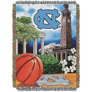 northwest ncaa north carolina tar heels unisex-adult woven tapestry throw blanket, 48" x 60", home field advantage