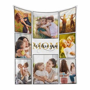 personalized photo blanket for mom best mom ever gift for mother's day, customized mother's day blanket 40x50 inches