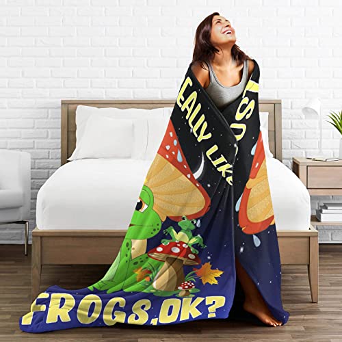 Frog Blanket I Just Really Like Frogs Soft Plush Warm Flannel Throw Blanket Frog Gifts for Girls Women Cozy Fluffy Fleece Blanket Quilt Decor for Sofa Bed Couch 30x40in Extra Small for Pets