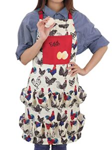 foxyoo egg apron for fresh eggs,egg collecting apron with 14 deep pockets,chicken egg apron for women,egg baskets holder apron-full body style