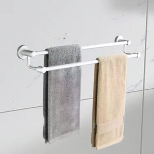 FCMLD Stainless Steel Bathroom Double Towel Rack Free Punch Toilet Toilet Towel Rack Wall-Mounted Towel Rack