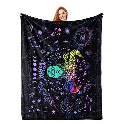 Taurus Constellation Blanket Zodiac Sign Throw Blanket Astrology Flannel Throw Blanket Constellation Gifts Blanket for Women Men 60"X50"