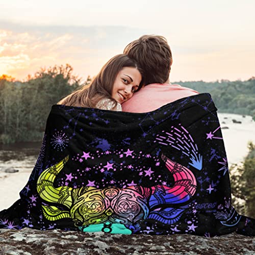 Taurus Constellation Blanket Zodiac Sign Throw Blanket Astrology Flannel Throw Blanket Constellation Gifts Blanket for Women Men 60"X50"