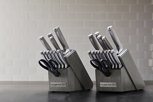 Calphalon Kitchen Knife Set with Self-Sharpening Block, 15-Piece Classic High Carbon Knives