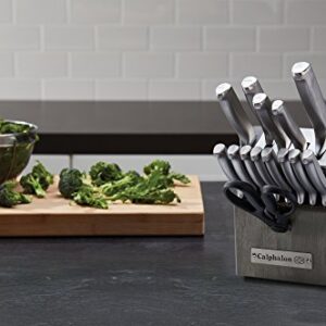 Calphalon Kitchen Knife Set with Self-Sharpening Block, 15-Piece Classic High Carbon Knives