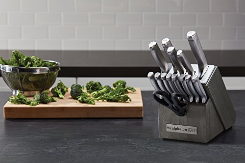 Calphalon Kitchen Knife Set with Self-Sharpening Block, 15-Piece Classic High Carbon Knives