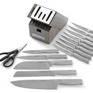 Calphalon Kitchen Knife Set with Self-Sharpening Block, 15-Piece Classic High Carbon Knives