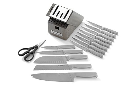 Calphalon Kitchen Knife Set with Self-Sharpening Block, 15-Piece Classic High Carbon Knives