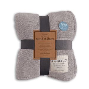 demdaco coziest place in the world grey 60 x 70 polyester knit mega family throw blanket