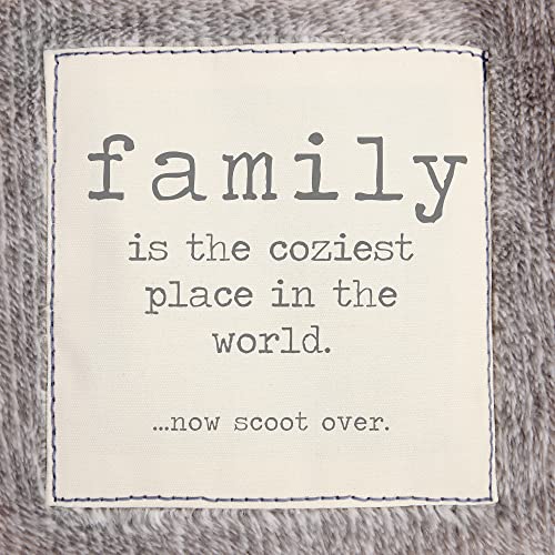 DEMDACO Coziest Place in The World Grey 60 x 70 Polyester Knit Mega Family Throw Blanket