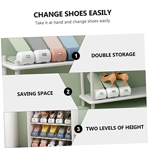 SOLUSTRE Shoe Rack Shoe Storage Rack Stackable Shoe Storage Shoe Slots Space Saver Closet Shoe Organizer Stackable Shoe Slots Shoes Organize Shoes Holder Shoes Storage Rack Pp Simple 4pcs