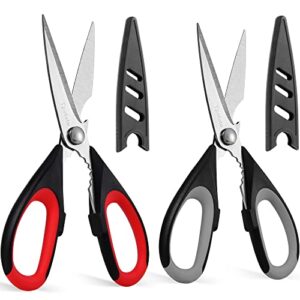 tpotato kitchen scissors,kitchen shears heavy duty dishwasher safe,stainless steel sharp utility food cooking scissors multipurpose with cover cutting meat, poultry, vegetables, fish,2 pack